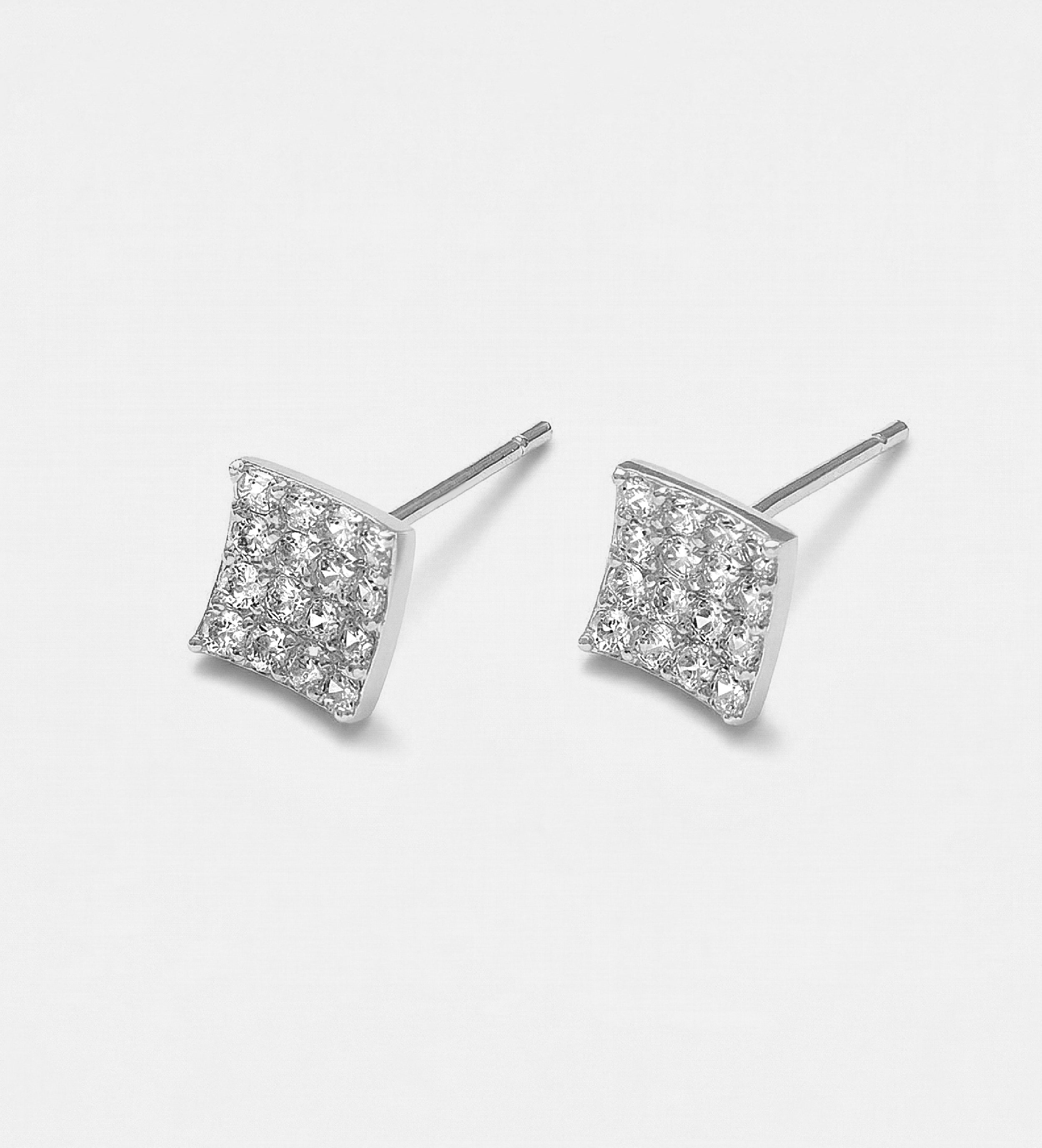 Pixel Pavé Studs With High Quality Simulated Diamonds - Ash & Harry