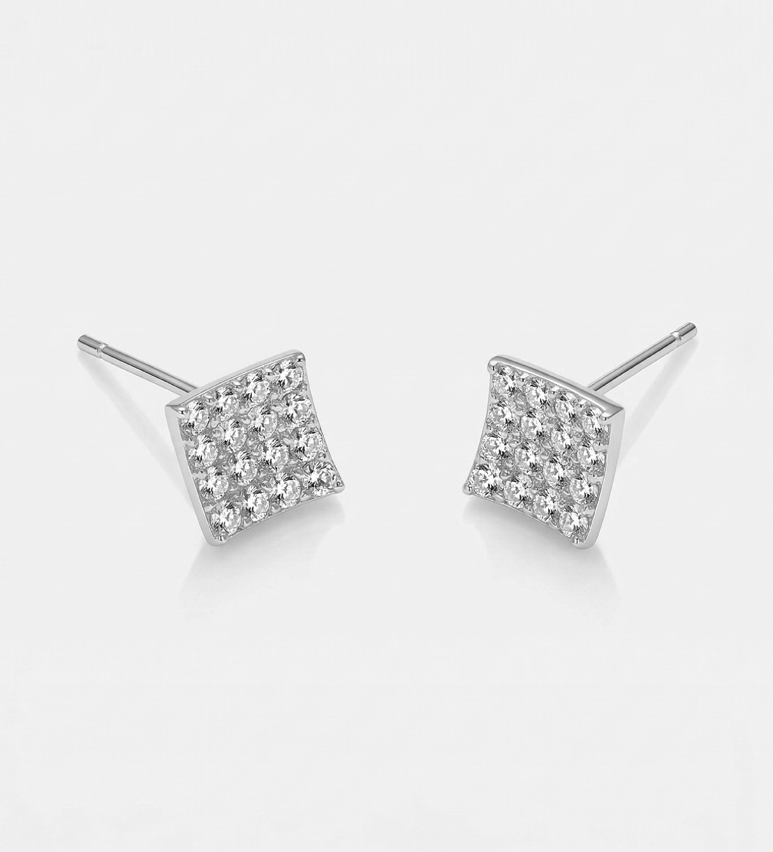 Pixel Pavé Studs With High Quality Simulated Diamonds - Ash & Harry