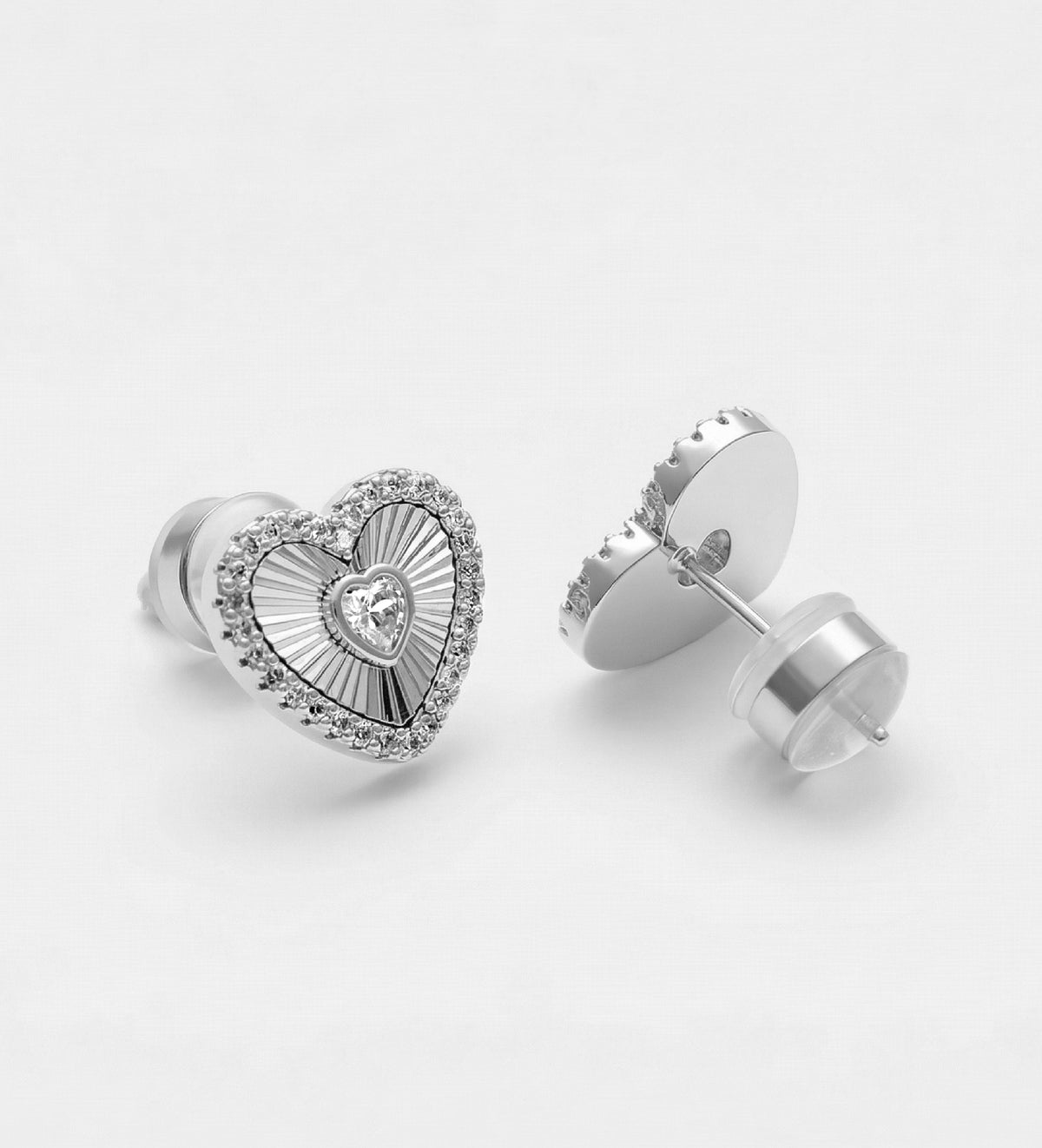 Radiant Heart Studs With High Quality Simulated Diamonds - Ash & Harry