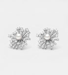 Radiant Starburst Studs With Pearl and High Quality Simulated Diamonds - Ash & Harry