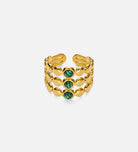 Radiant Triple Band Malachite Ring - Ash & Harry