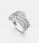 Radiant Wave Diamond Cluster Band in High Quality Certified Lab Crafted Stones In 925 Silver - Ash & Harry