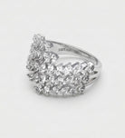 Radiant Wave Diamond Cluster Band in High Quality Certified Lab Crafted Stones In 925 Silver - Ash & Harry