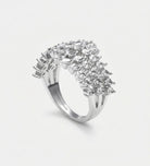 Radiant Wave Diamond Cluster Band in High Quality Certified Lab Crafted Stones In 925 Silver - Ash & Harry