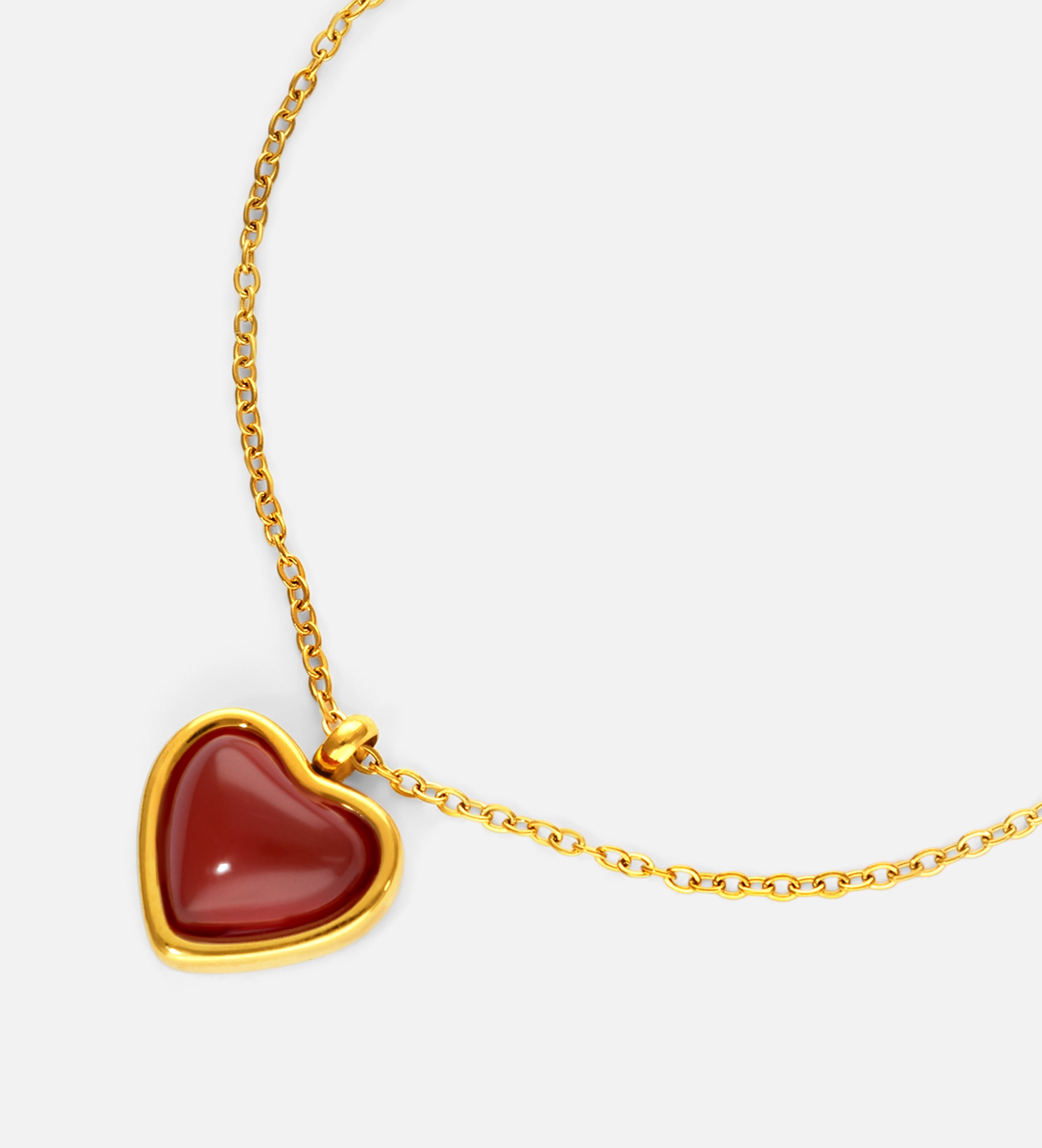 Red Carnelian Heart Necklace - Ash & Harry