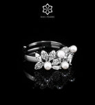 Reem Pearl Luxury Bridal Full Set in High Quality Simulated Diamonds Rhodium Plated - Ash & Harry