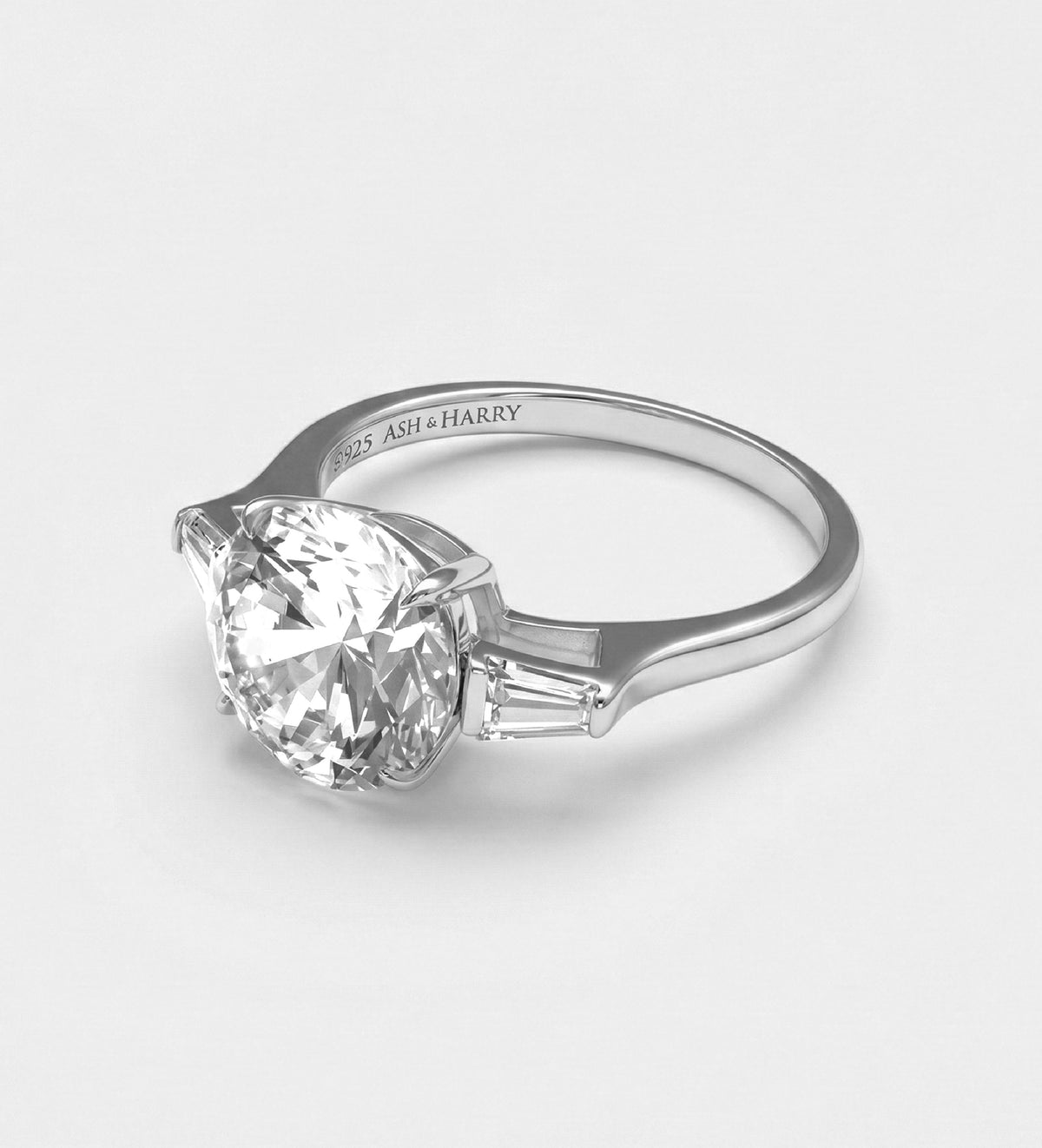 Regal Solitaire Ring In 925 Silver High Quality Simulated Diamonds - Ash & Harry