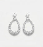 Regalia Teardrop Earrings in 925 Silver with High Quality Simulated Diamonds - Ash & Harry
