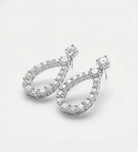Regalia Teardrop Earrings in 925 Silver with High Quality Simulated Diamonds - Ash & Harry