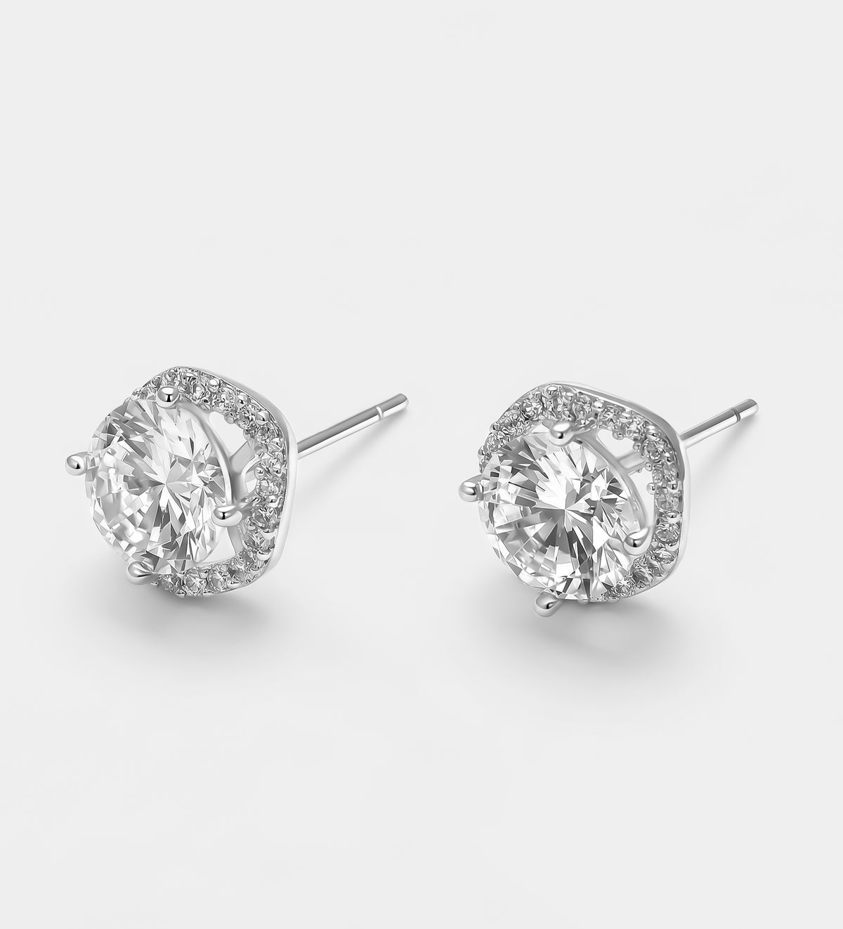Round Halo Studs With Pearls and High Quality Simulated Diamonds - Ash & Harry