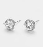 Round Halo Studs With Pearls and High Quality Simulated Diamonds - Ash & Harry
