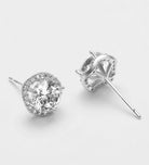 Round Halo Studs With Pearls and High Quality Simulated Diamonds - Ash & Harry
