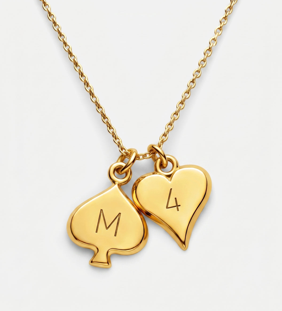 Royal Card Initial Necklace in 18K Gold Plating on 925 Silver - Ash & Harry