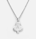 Royal Card Initial Necklace in Rhodium Plating on 925 Silver - Ash & Harry