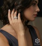 Scallop Shell Ring in 92.5 Silver with High - Quality Simulated Diamonds - Ash & Harry