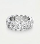 Scallop Shell Ring in 92.5 Silver with High - Quality Simulated Diamonds - Ash & Harry