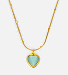 Sea Green Heart Gemstone Necklace - Ash & Harry