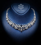 Seraphina Royal Blue Luxury Bridal Full Set with High Quality Simulated Diamonds Rhodium Plated - Ash & Harry
