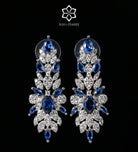 Seraphina Royal Blue Luxury Bridal Full Set with High Quality Simulated Diamonds Rhodium Plated - Ash & Harry