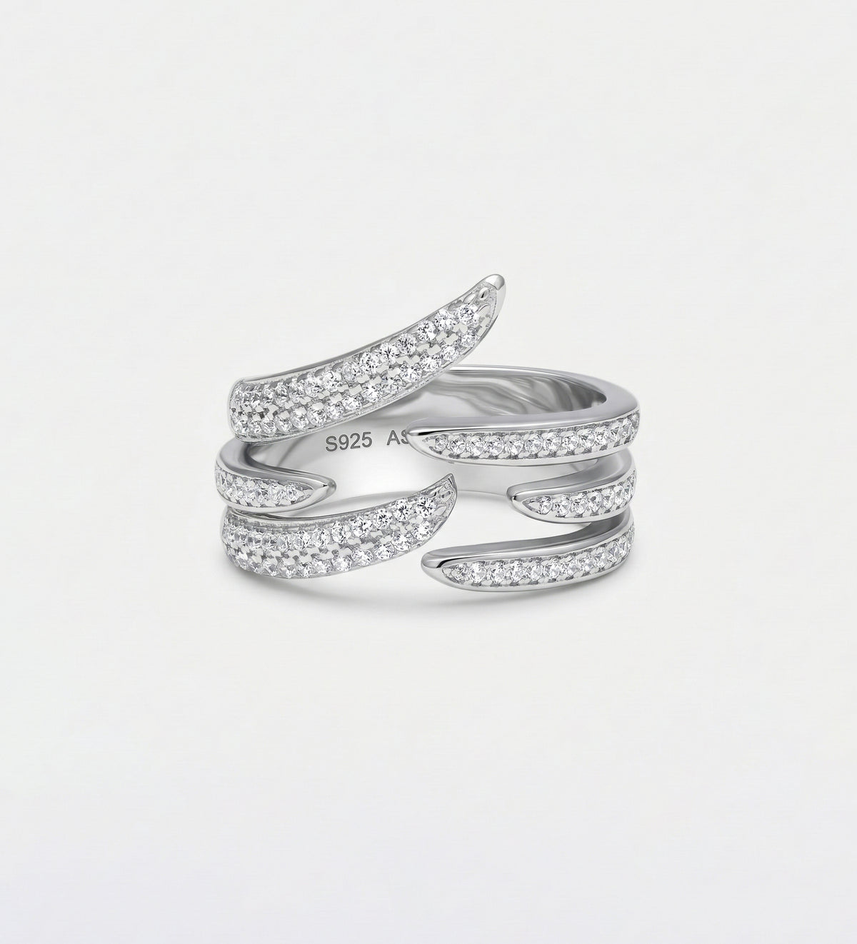 Serpent Twist Ring In 925 Silver High Quality Simulated Diamonds - Ash & Harry