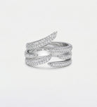 Serpent Twist Ring In 925 Silver High Quality Simulated Diamonds - Ash & Harry