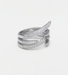 Serpent Twist Ring In 925 Silver High Quality Simulated Diamonds - Ash & Harry