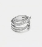 Serpent Twist Ring In 925 Silver High Quality Simulated Diamonds - Ash & Harry