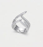Serpent Twist Ring In 925 Silver High Quality Simulated Diamonds - Ash & Harry