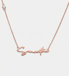 Signature Script Name Necklace With Lab Diamond in 18K Rose Gold Plating on 925 Silver - Ash & Harry