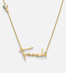 Signature Script Name Necklace With 0.2CT Lab Diamond in 18K Gold Plating on 925 Silver - Ash & Harry