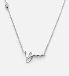 Signature Script Name Necklace With Lab Diamond in Rhodium Plating on 925 Silver - Ash & Harry