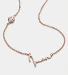 Signature Script Name Necklace With 0.2CT Lab Diamond in 18K Rose Gold Plating on 925 Silver - Ash & Harry