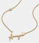 Signature Script Name Necklace With Lab Diamond in 18K Gold Plating on 925 Silver - Ash & Harry