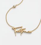Signature Script Name Necklace With Lab Diamond in 18K Gold Plating on 925 Silver - Ash & Harry