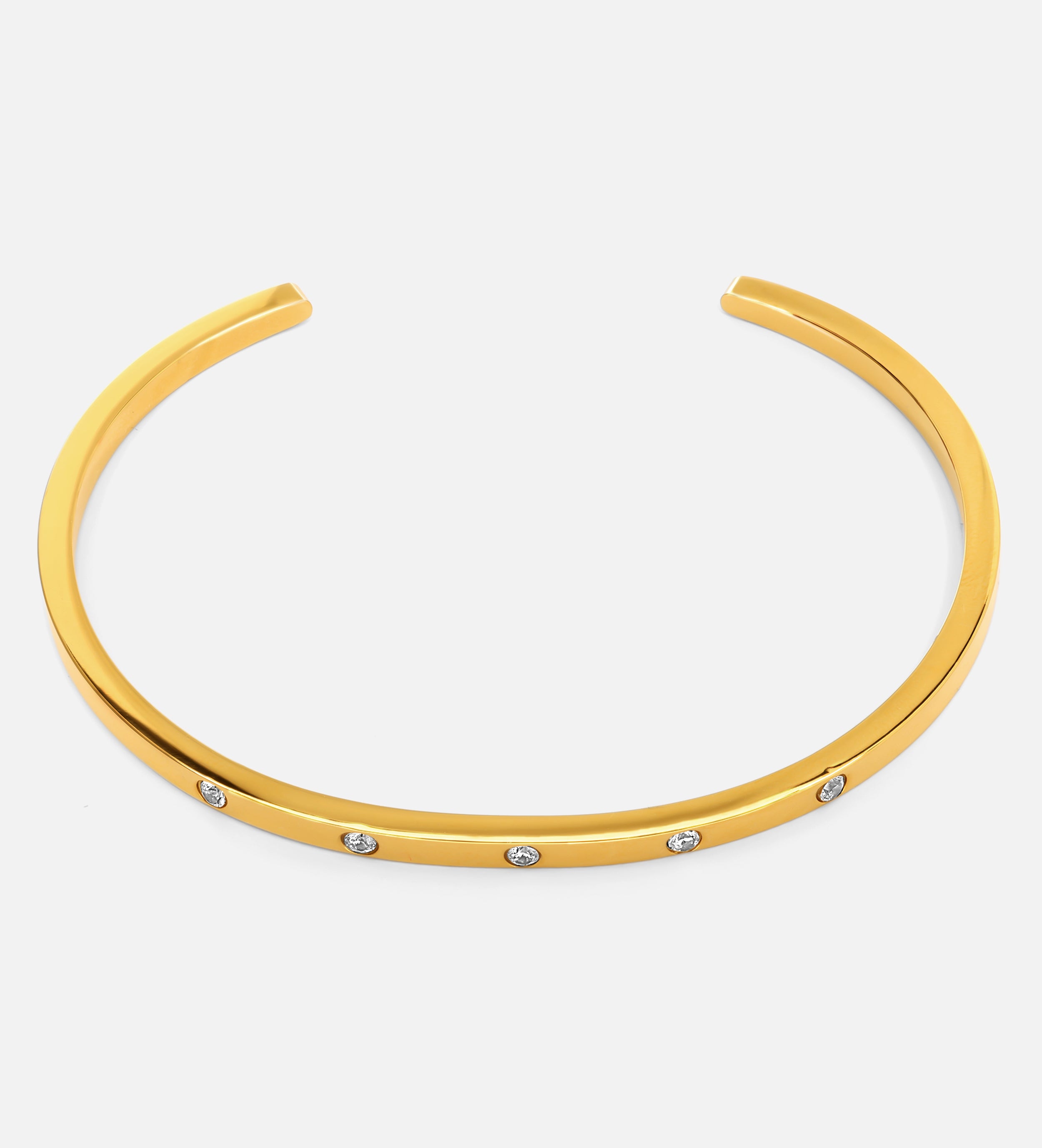 Sleek Gem Studded Cuff Bracelet - Ash & Harry
