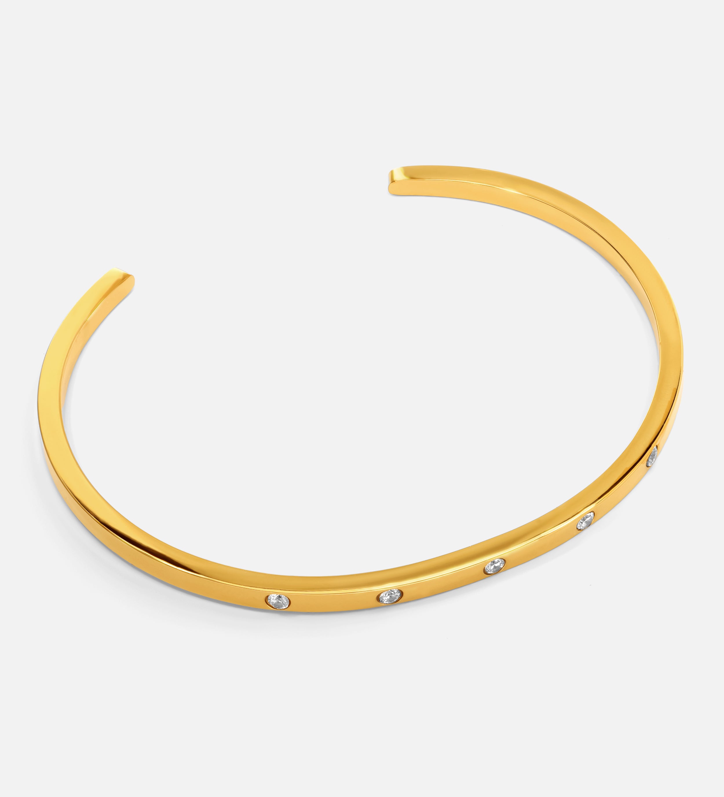 Sleek Gem Studded Cuff Bracelet - Ash & Harry