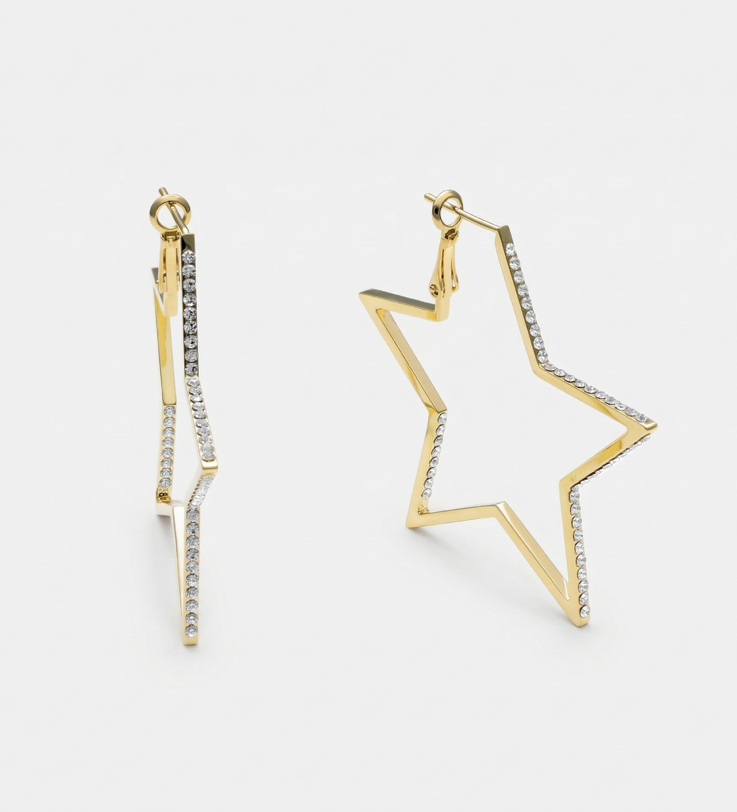 Star Studded Hoop Earrings With High Quality Simulated Diamonds - Ash & Harry