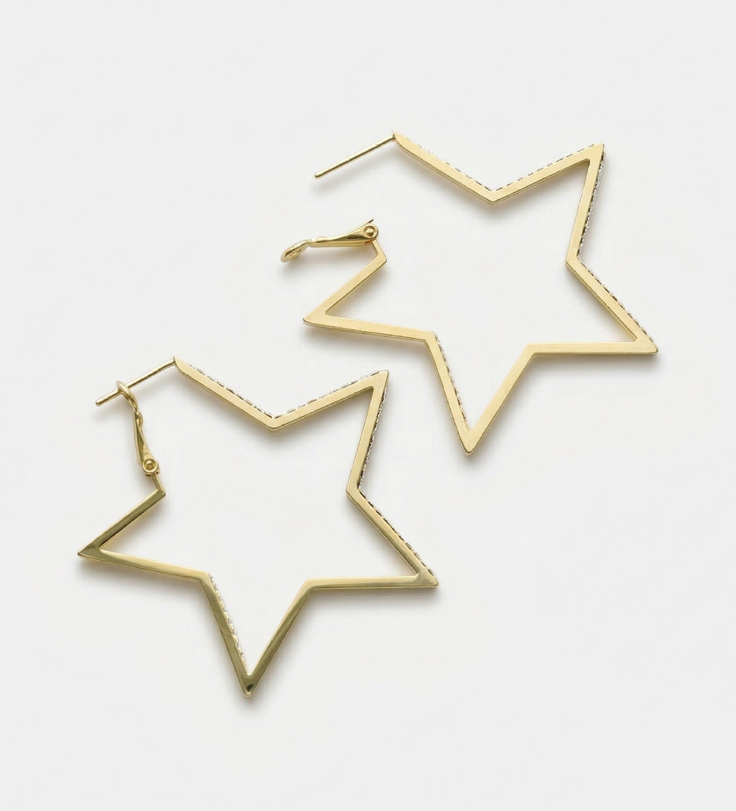 Star Studded Hoop Earrings With High Quality Simulated Diamonds - Ash & Harry