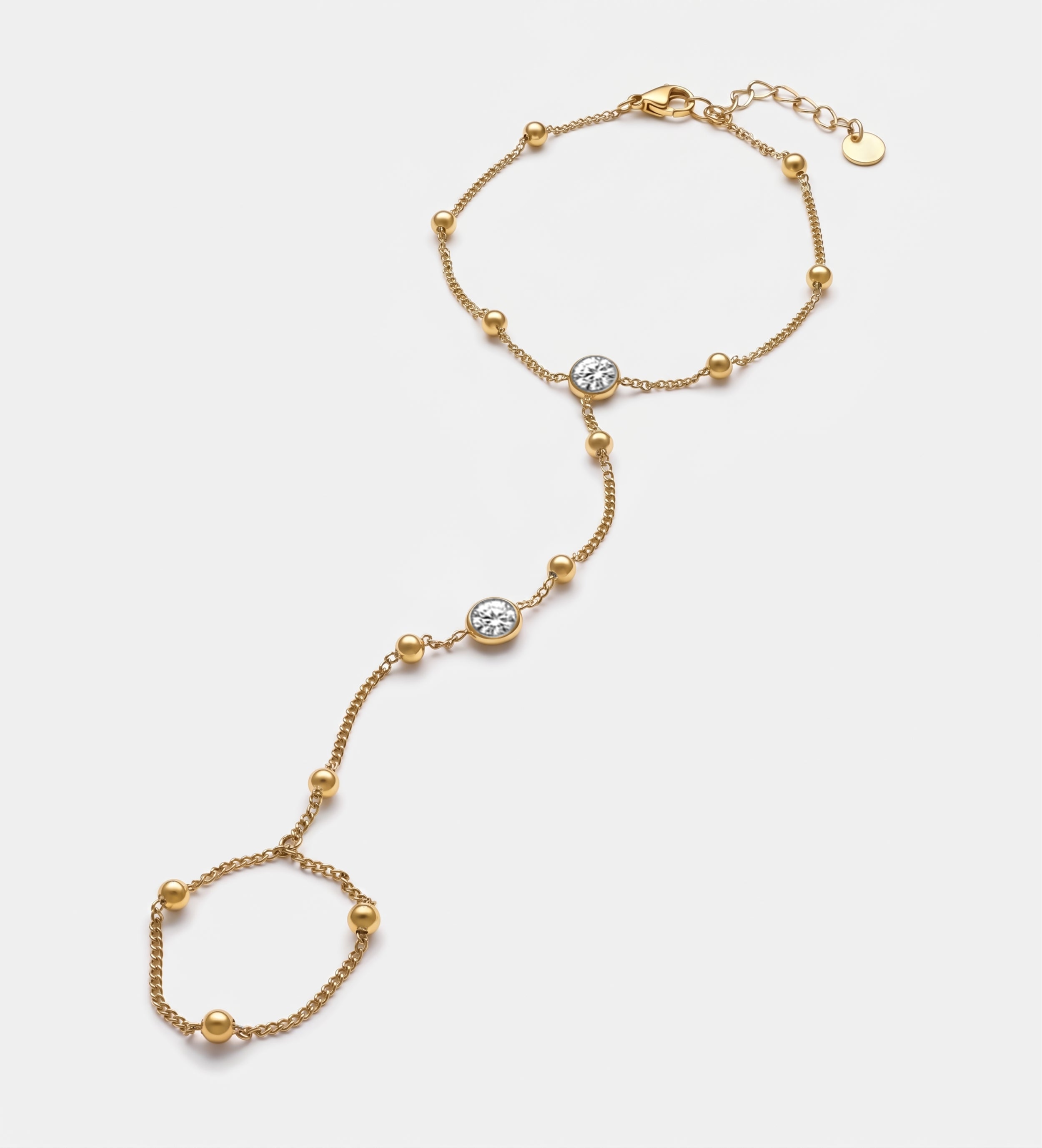 Starlink Bezel Hand Chain in Gold With High Quality Simulated Diamonds - Ash & Harry