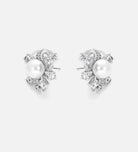 Starlit Cluster Pearl Studs With Fresh Water Pearls and High Quality Simulated Diamonds in 925 Silver - Ash & Harry