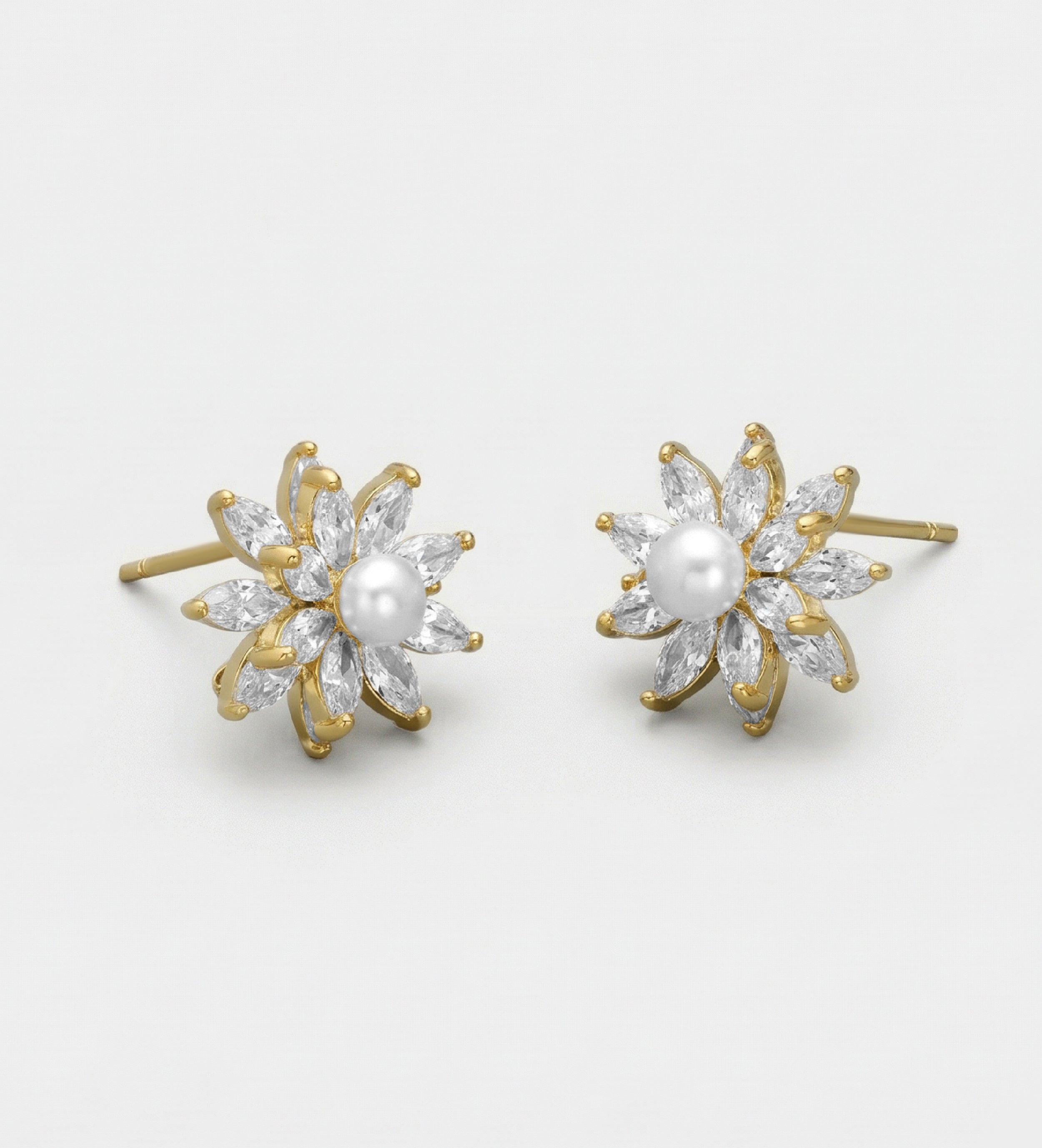 Sunlit Pearl Lotus Earrings - Ash & Harry