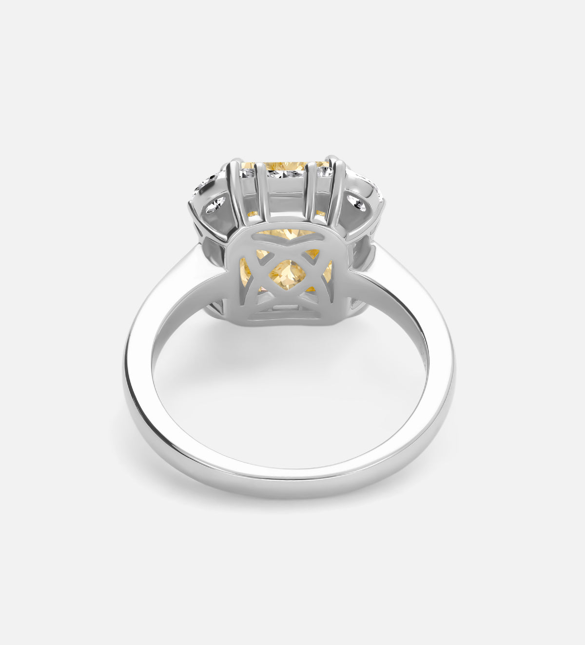 Sunset Halo Ring in 925 Silver with High Quality Simulated White and Crafted Canary Diamonds - Ash & Harry