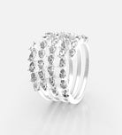 Symphony Of Stars Ring in 925 Silver with High - Quality White Simulated Diamonds - Ash & Harry