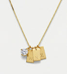 Tag Initial Necklace With 1CT Lab Diamond in 18K Gold Plating on 925 Silver - Ash & Harry