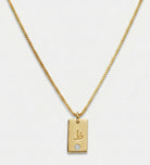 Tag Initial Necklace With Lab Diamond in 18K Gold Plating on 925 Silver - Ash & Harry