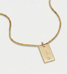 Tag Initial Necklace With Lab Diamond in 18K Gold Plating on 925 Silver - Ash & Harry