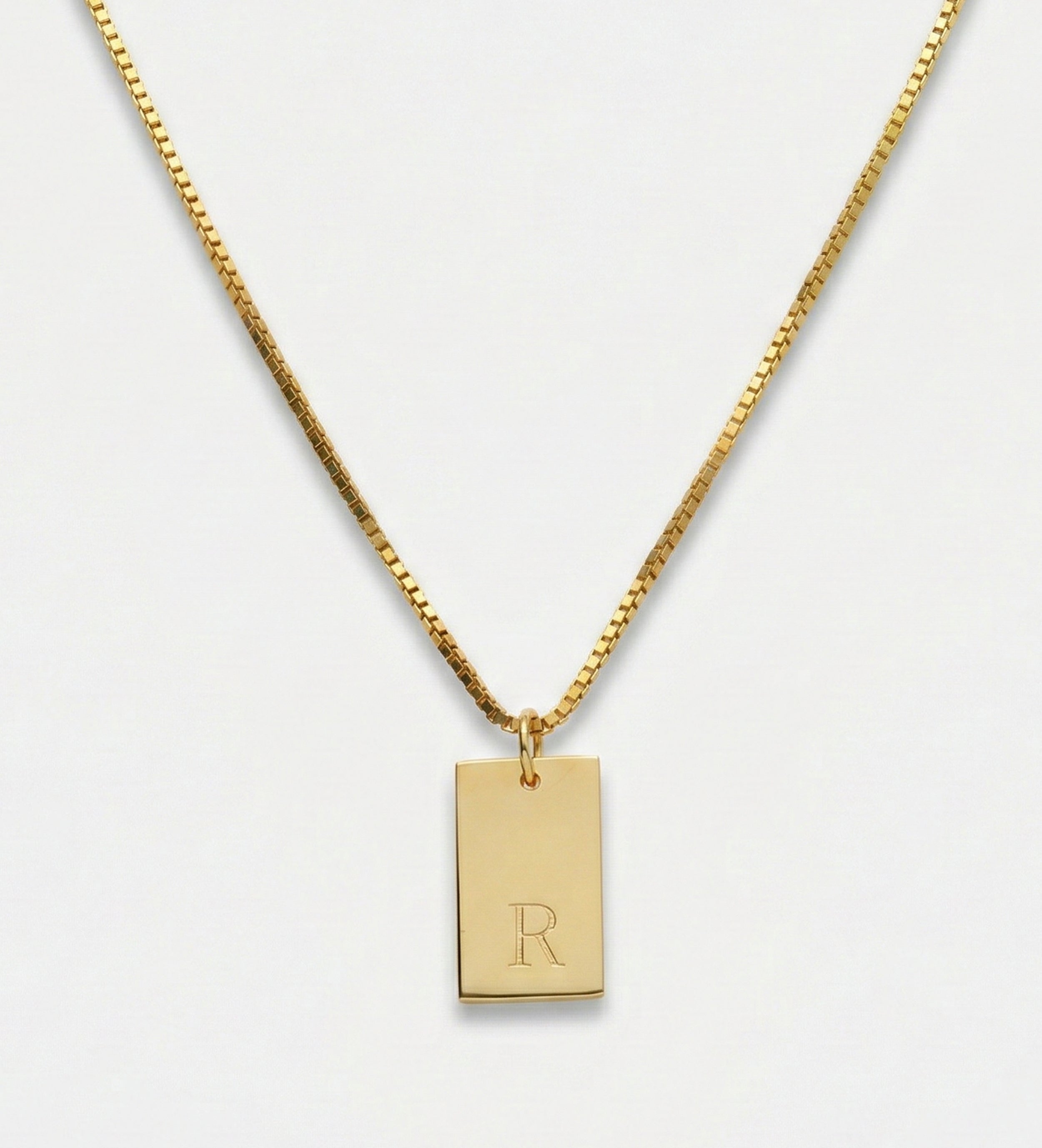 Tag Initial Necklace in 18K Gold Plating on 925 Silver - Ash & Harry