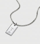 Tag Initial Necklace With Lab Diamond in Rhodium Plating on 925 Silver - Ash & Harry
