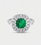 Timeless Emerald Garland Ring in 925 Silver High Quality Simulated Diamonds and Crafted Emerald Stone - Ash & Harry
