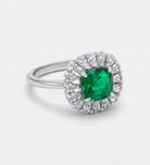 Timeless Emerald Garland Ring in 925 Silver High Quality Simulated Diamonds and Crafted Emerald Stone - Ash & Harry